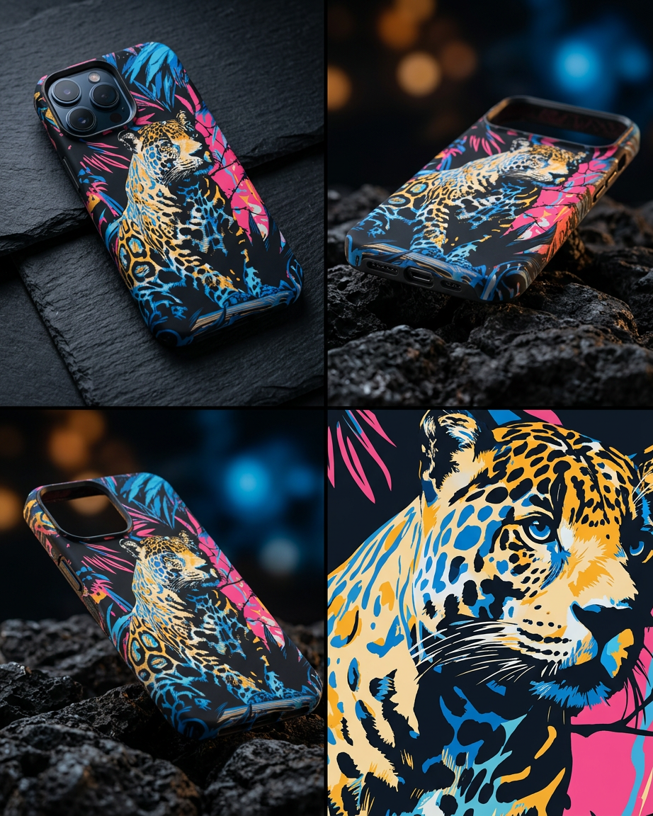 Neon Jaguar Phone Case