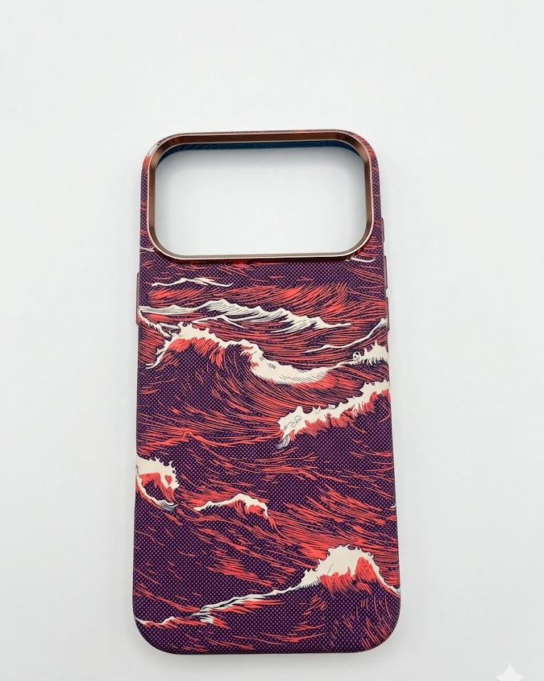 Crimson Wave Carbon Fiber Case