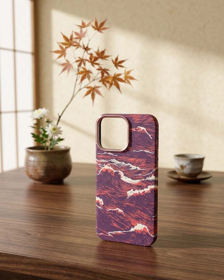 Crimson Wave Carbon Fiber Case